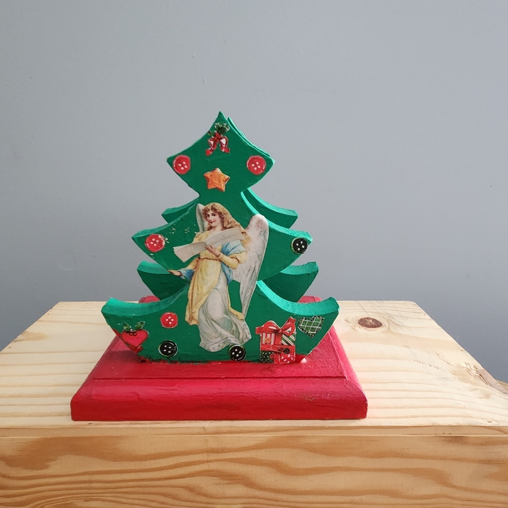 Vintage Christmas Tree Napkin Holder